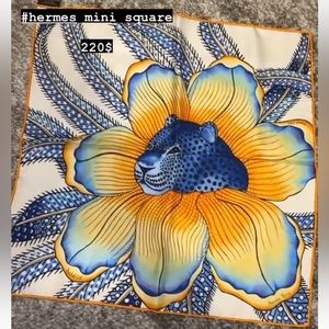 Hermes mini square pocket square scarf